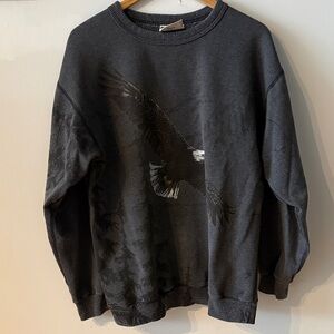 Men's Dark Gray Eagle Crewneck Sweater